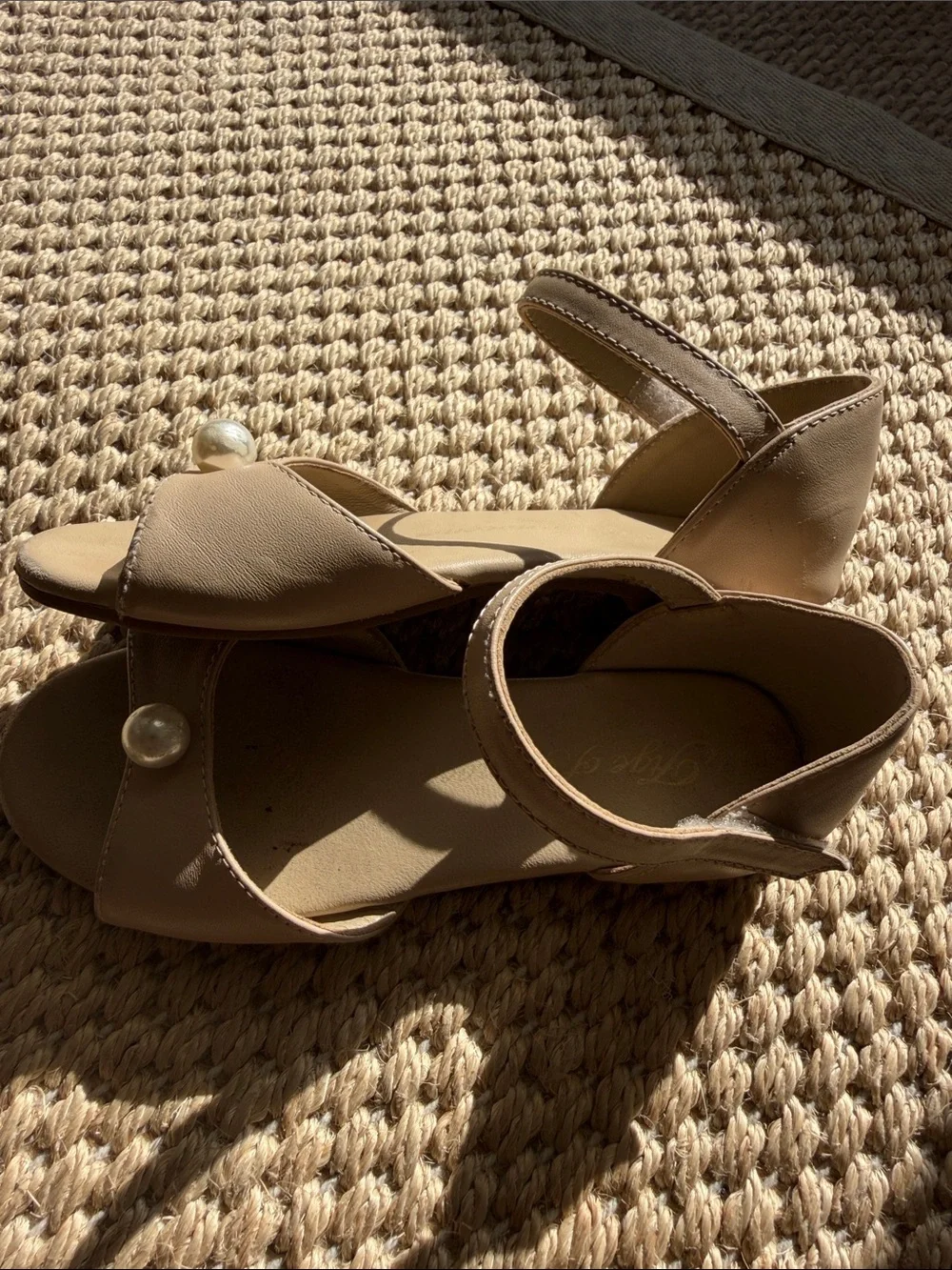 Age of Innocence Toddler Girl Nude Mila Beige Pearl Sandals size 12